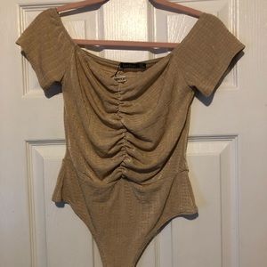 Textured Slinky Off The Shoulder Bodysuit